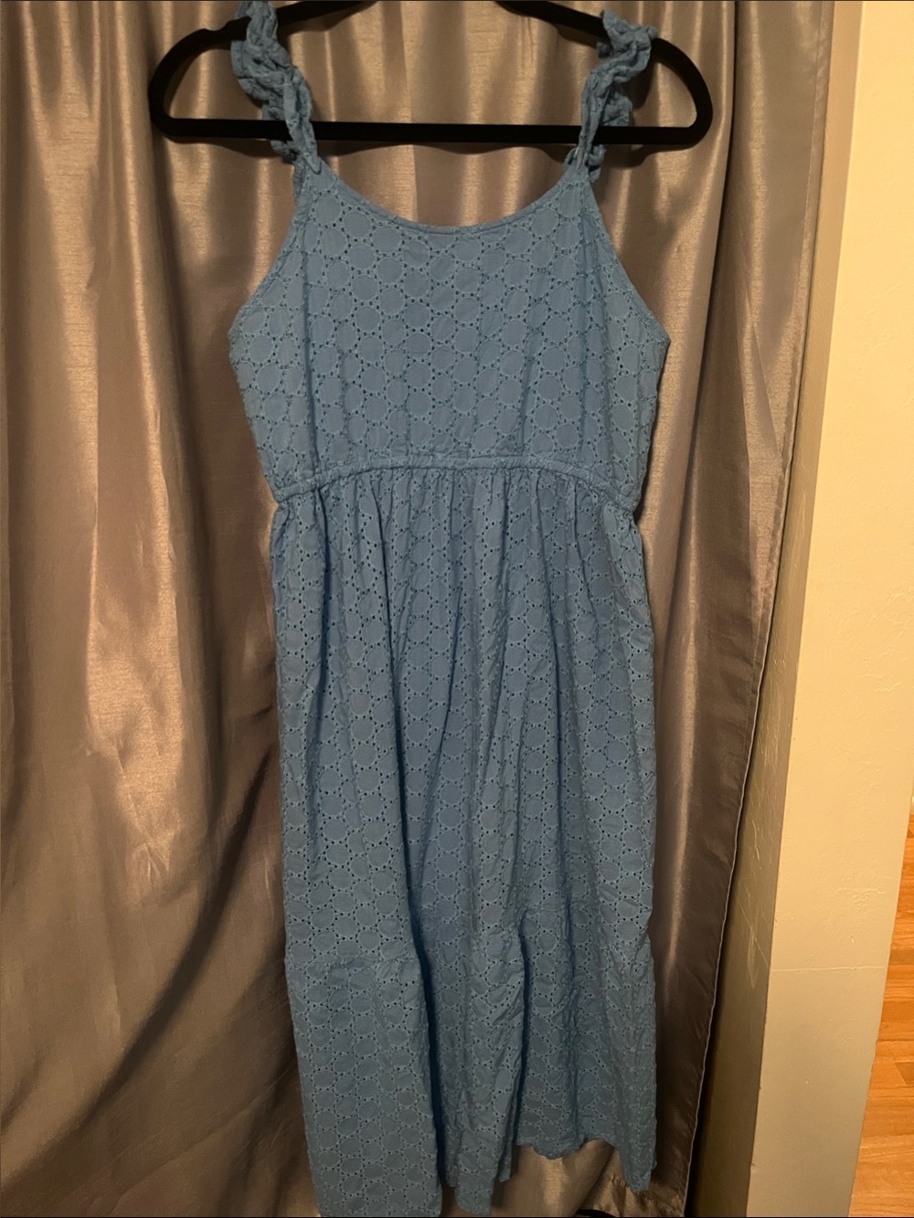 Jessica Simpson Light Blue Eyelet Maxi Dress with Braided Straps